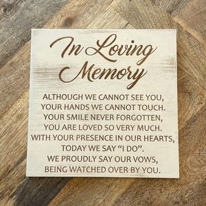 In Loving Memory Sign NWT
